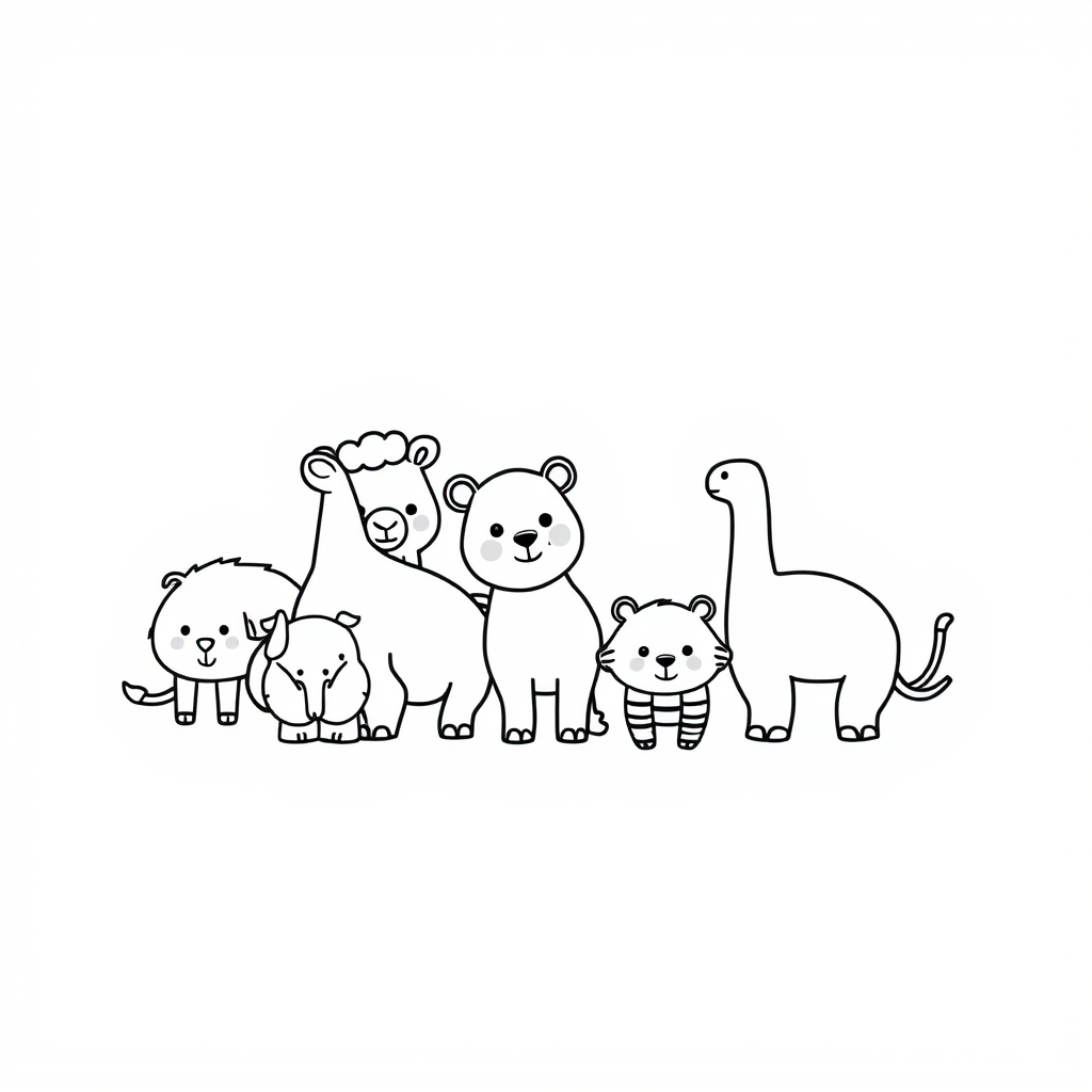 Kinderdieren Kleurplaat