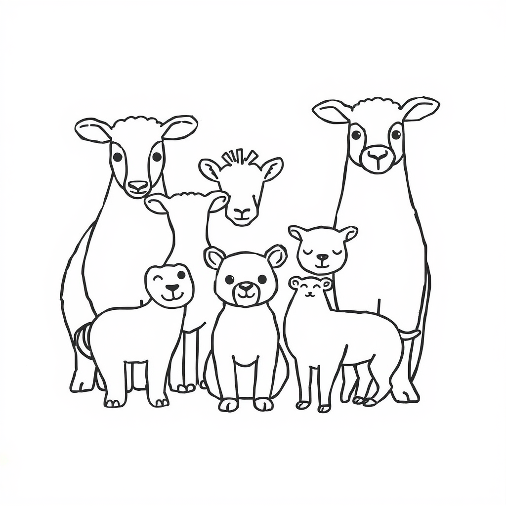 Dierenvriendjes Kleurplaat