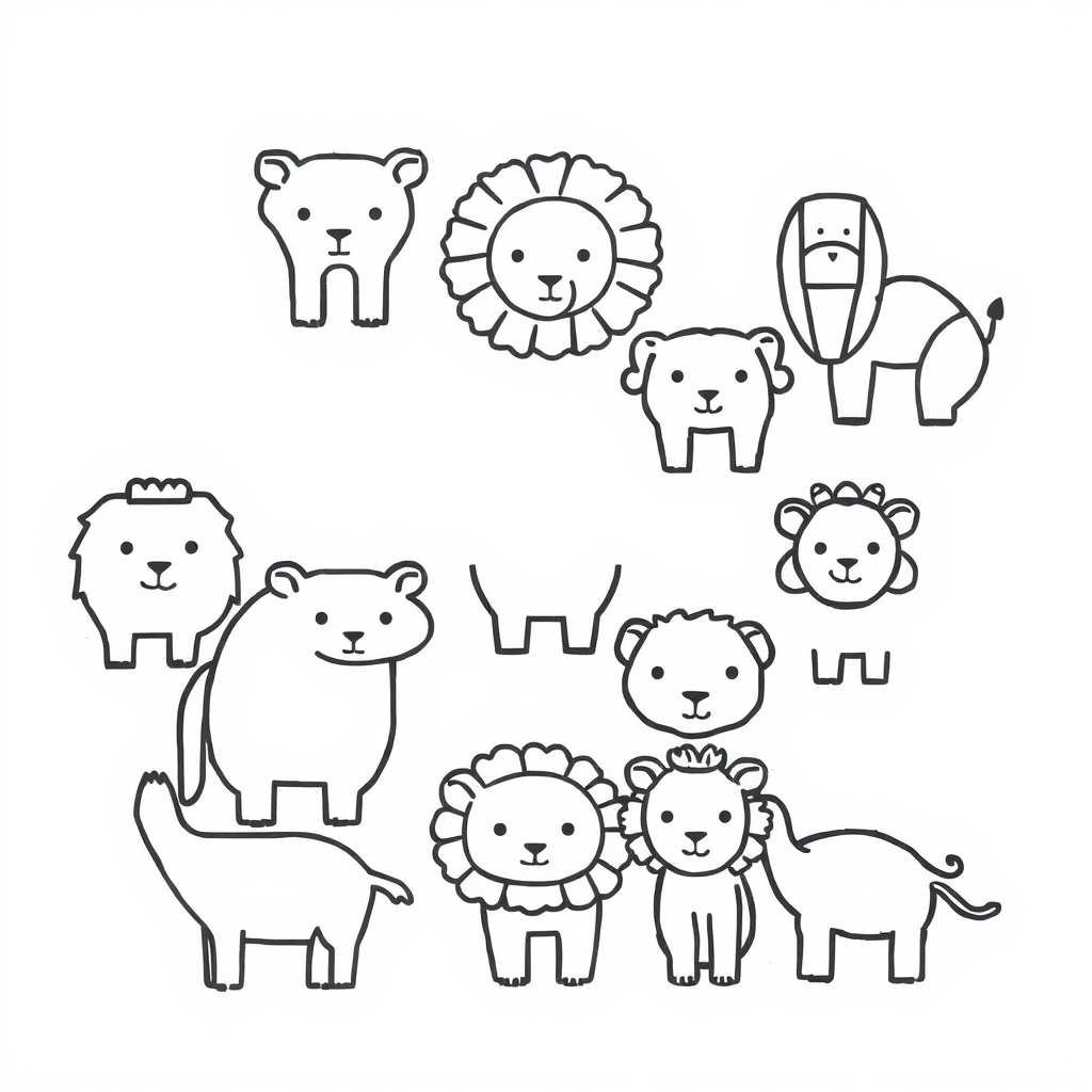Dierenvriendjes Kleurplaat