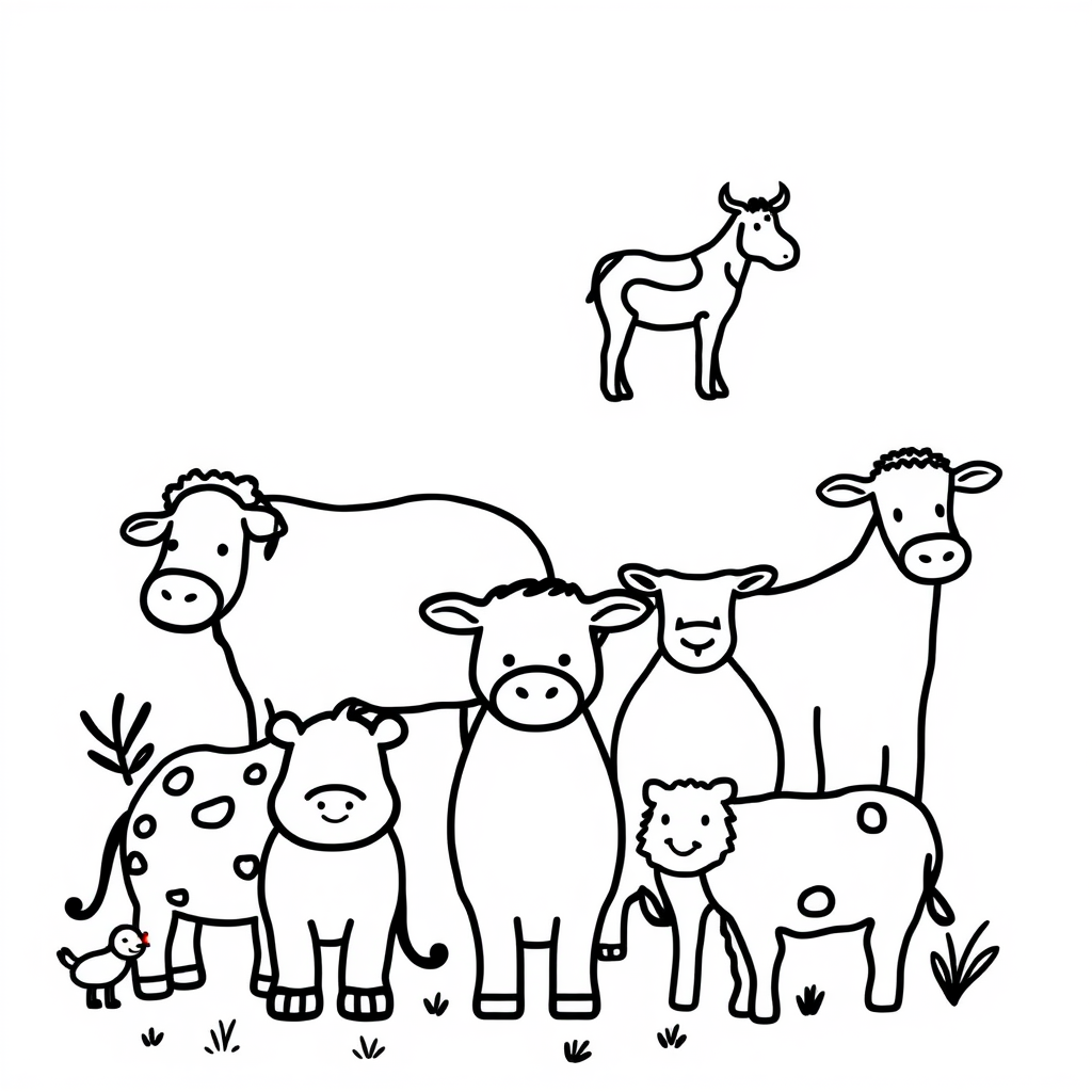 Dierenvriendjes Kleurplaat