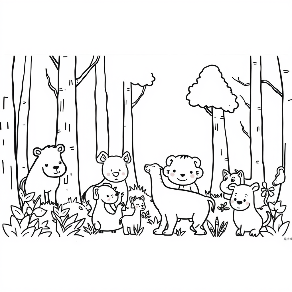 Dieren in de Wildernis Kleurplaat