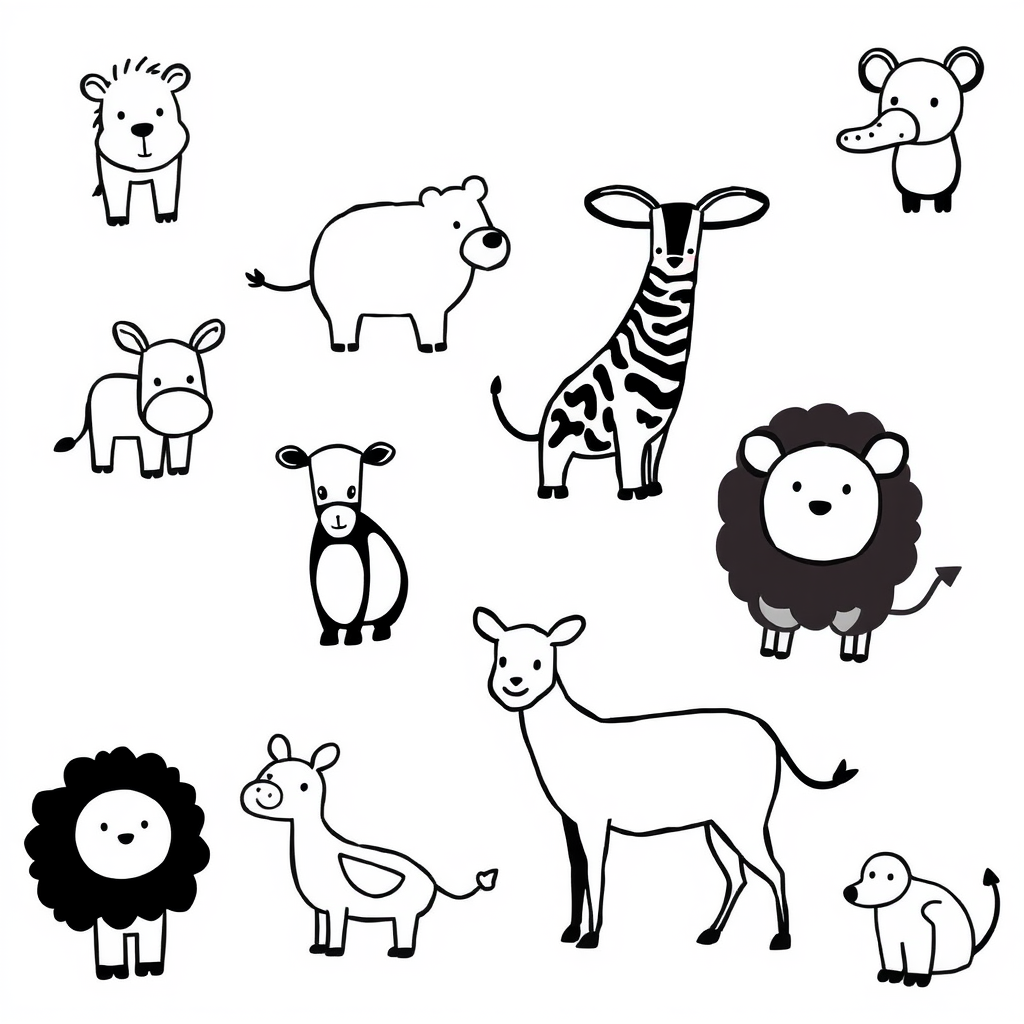 Dierenvriendjes Kleurplaat