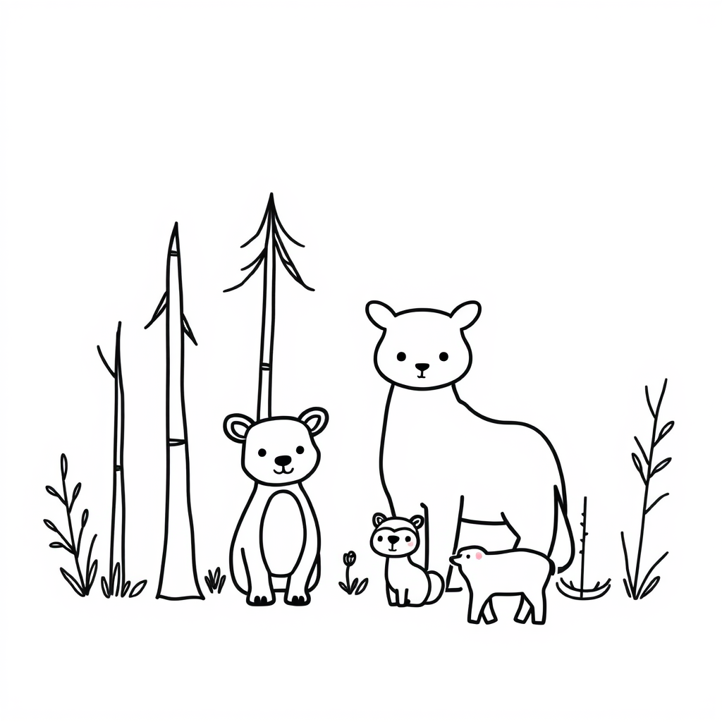 Dieren in het Bos Kleurplaat