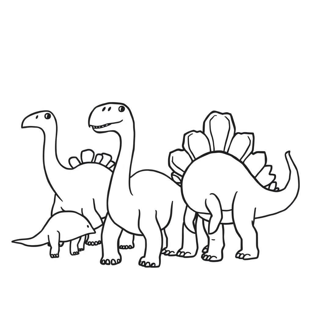 Dino-vriendjes Kleurplaat