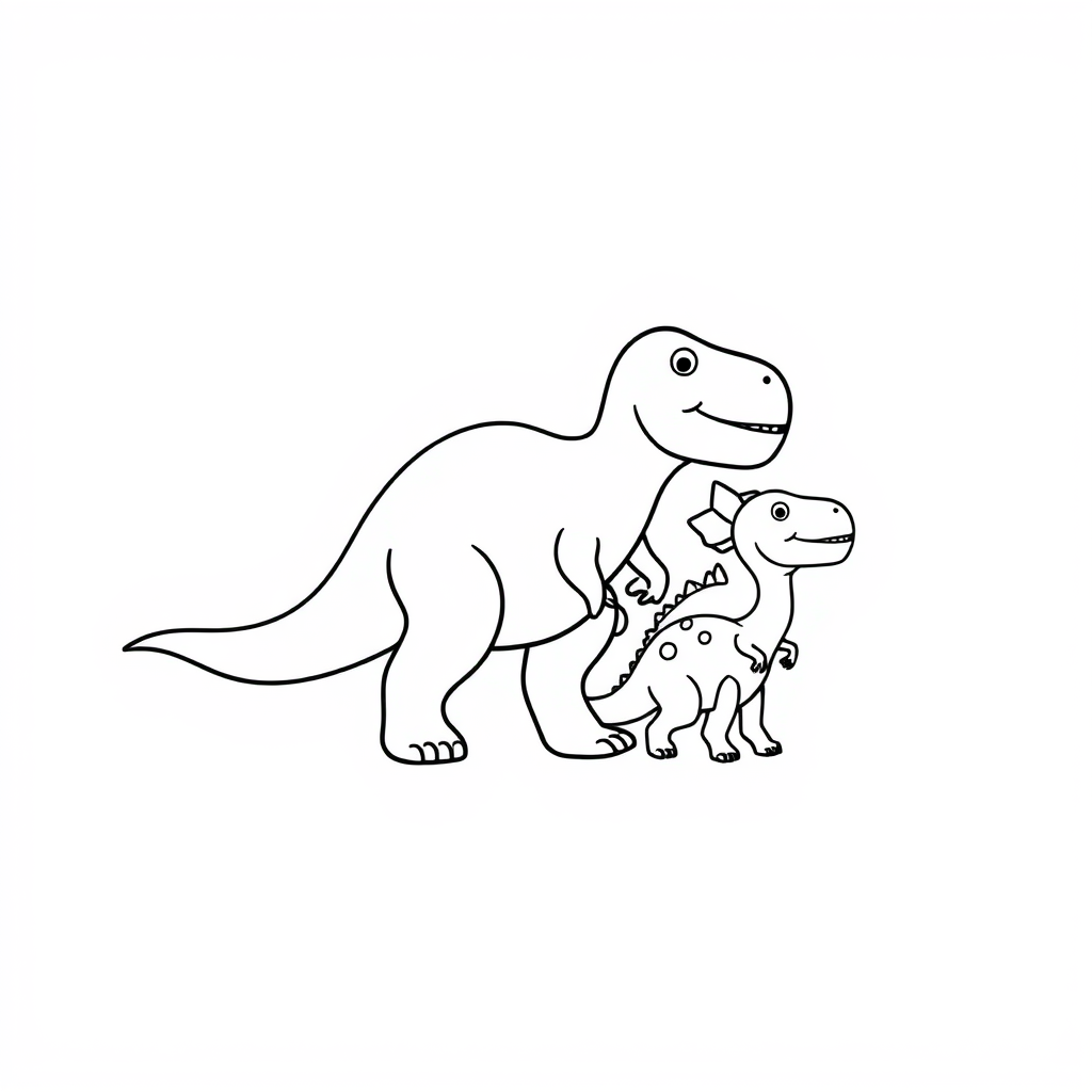 Dino-vriendjes Kleurplaat