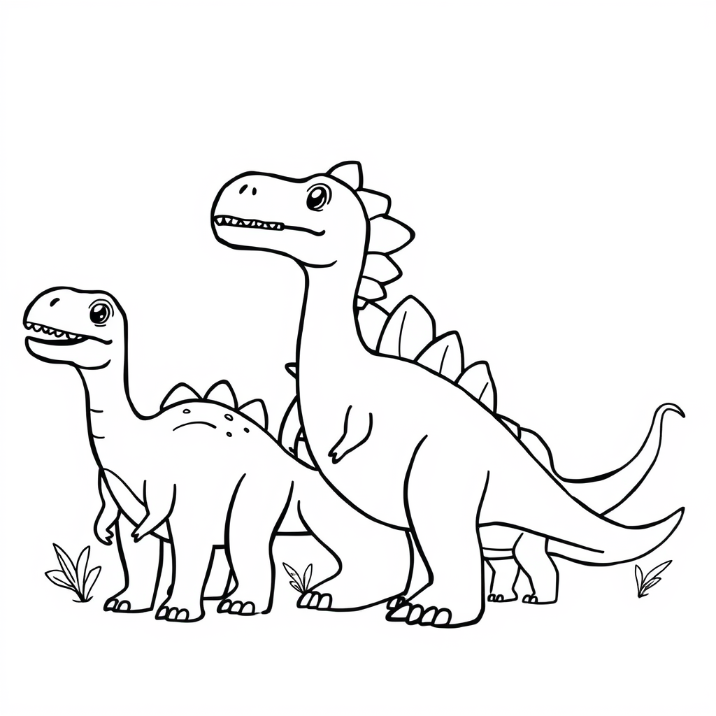 Dino-vriendjes Kleurplaat