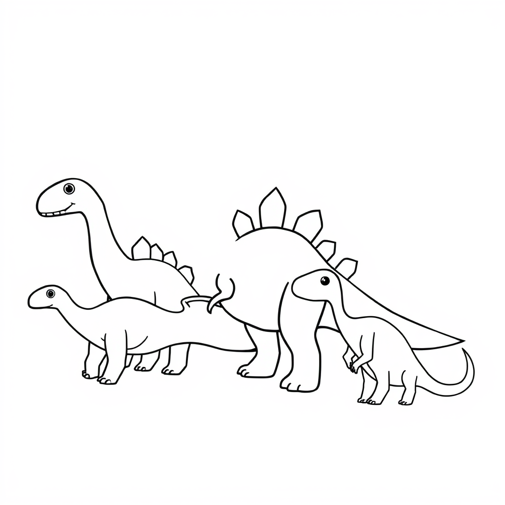 Dino-vriendjes Kleurplaat