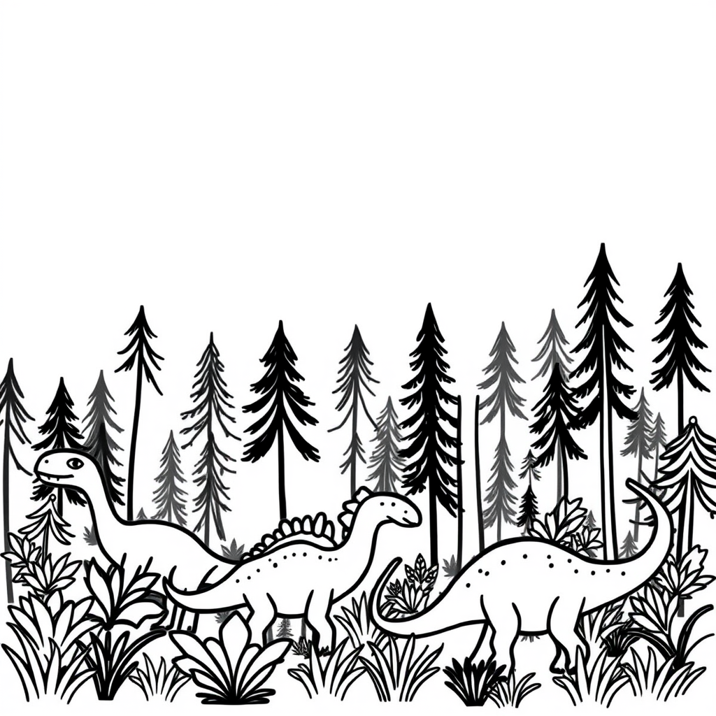 Dino-vriendjes Kleurplaat