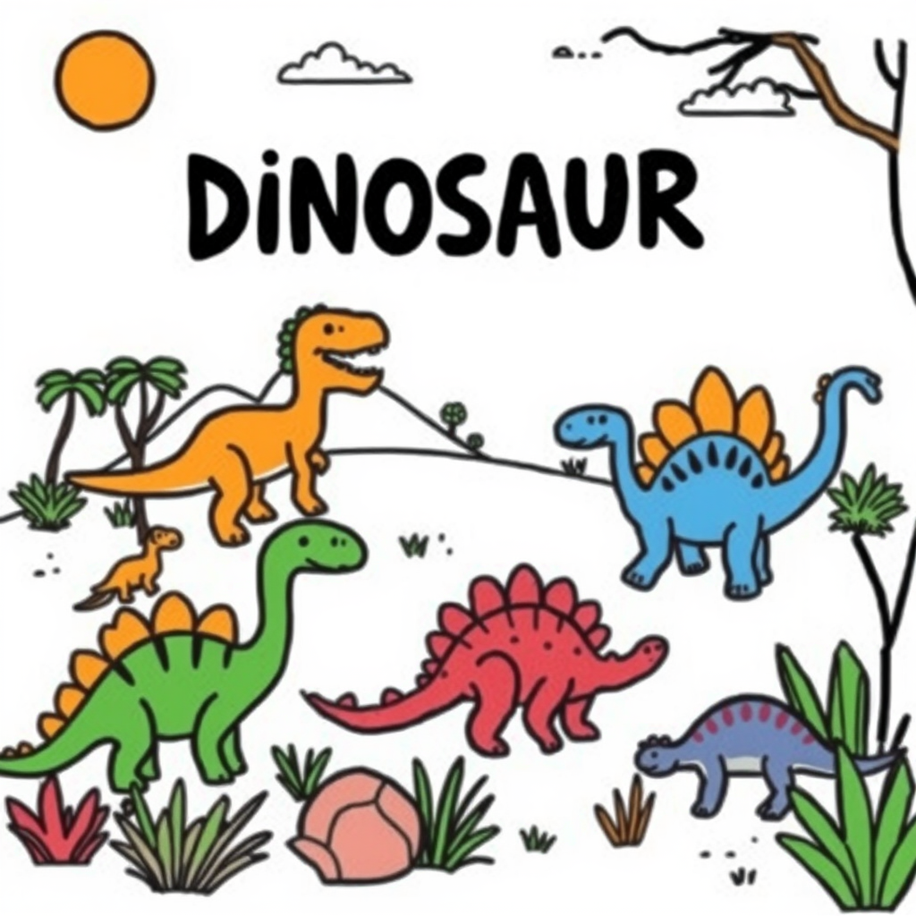Dino-vriendjes Kleurplaat