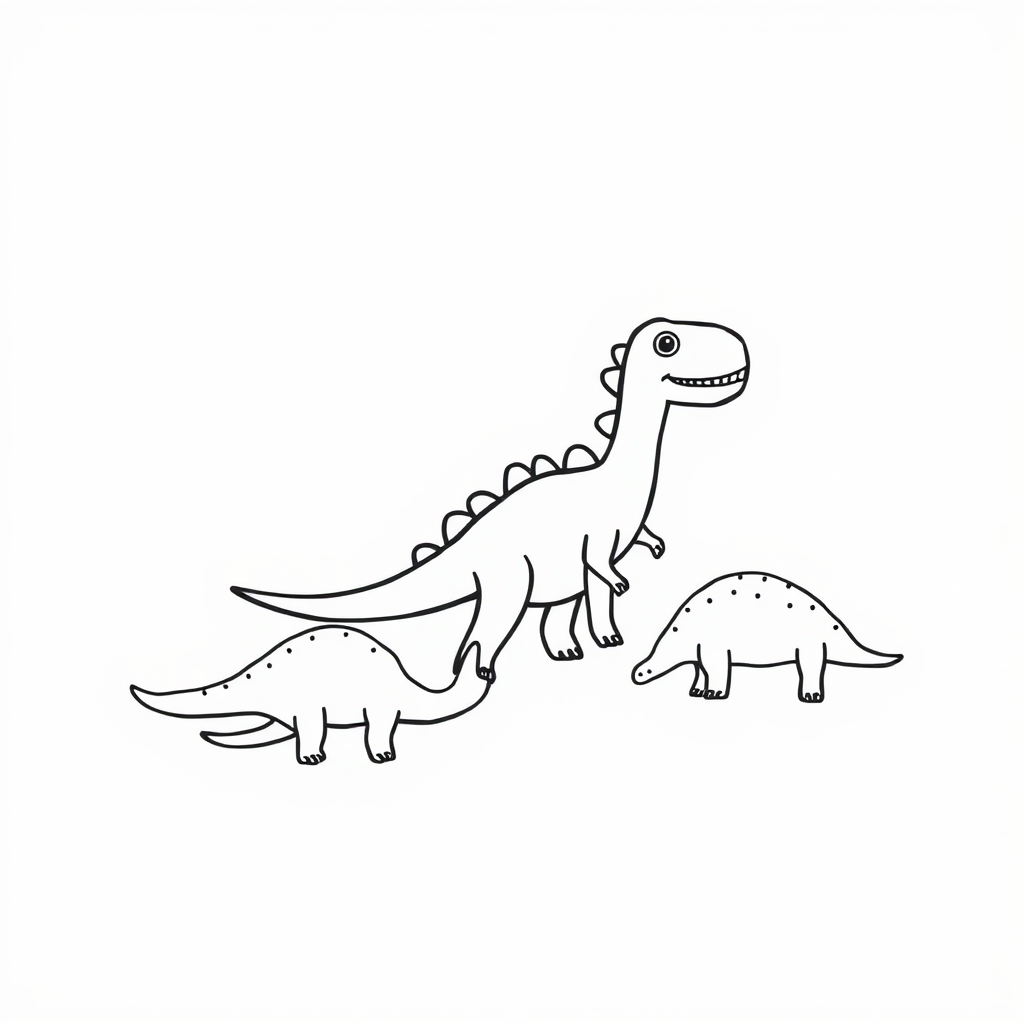 Dino-vriendjes Kleurplaat
