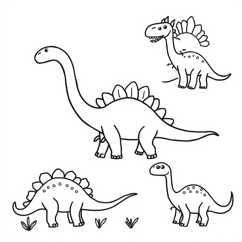 Dino-vriendjes Kleurplaat