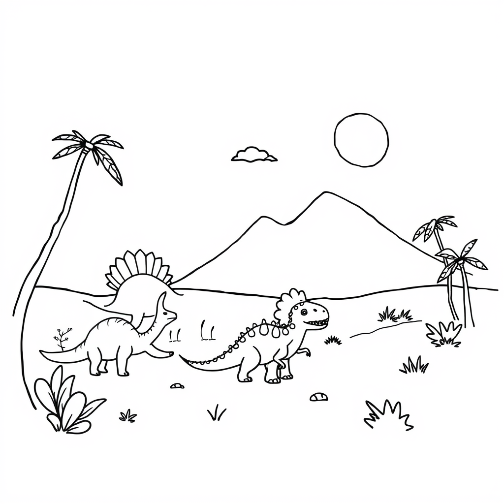 Dino-vriendjes Kleurplaat