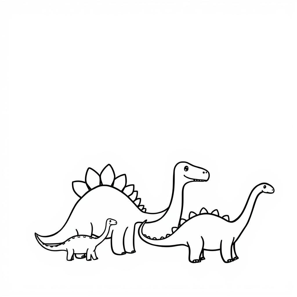 Dino-vriendjes Kleurplaat