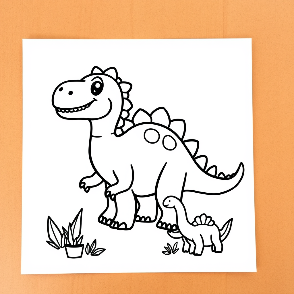 Dino-vriendjes Kleurplaat