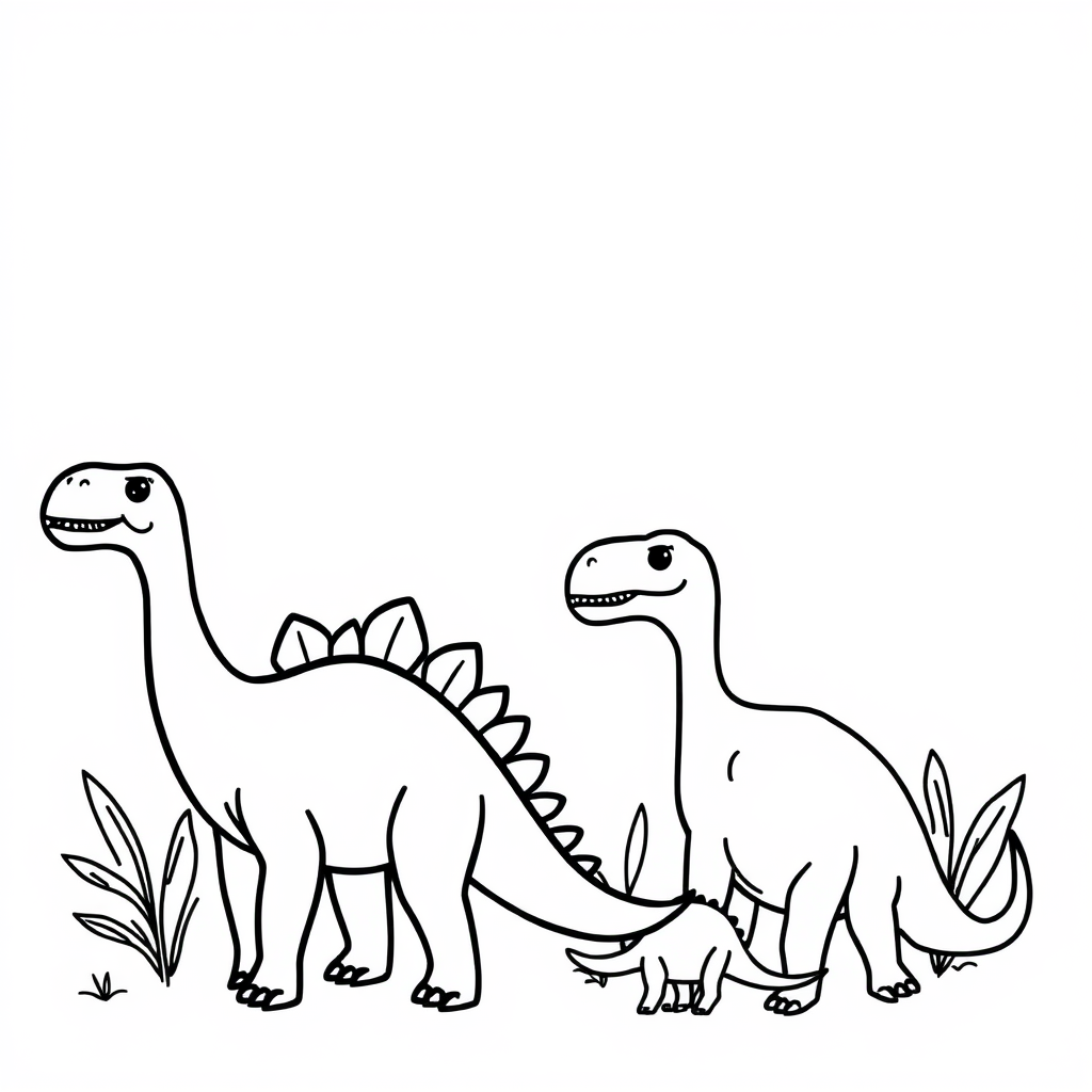 Dino-vriendjes Kleurplaat