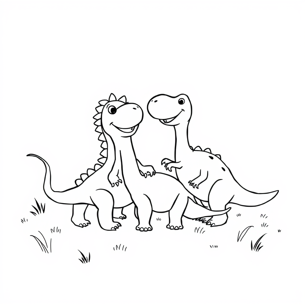 Dino-vriendjes Kleurplaat