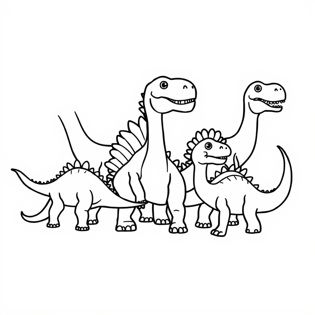 Dino-vriendjes Kleurplaat