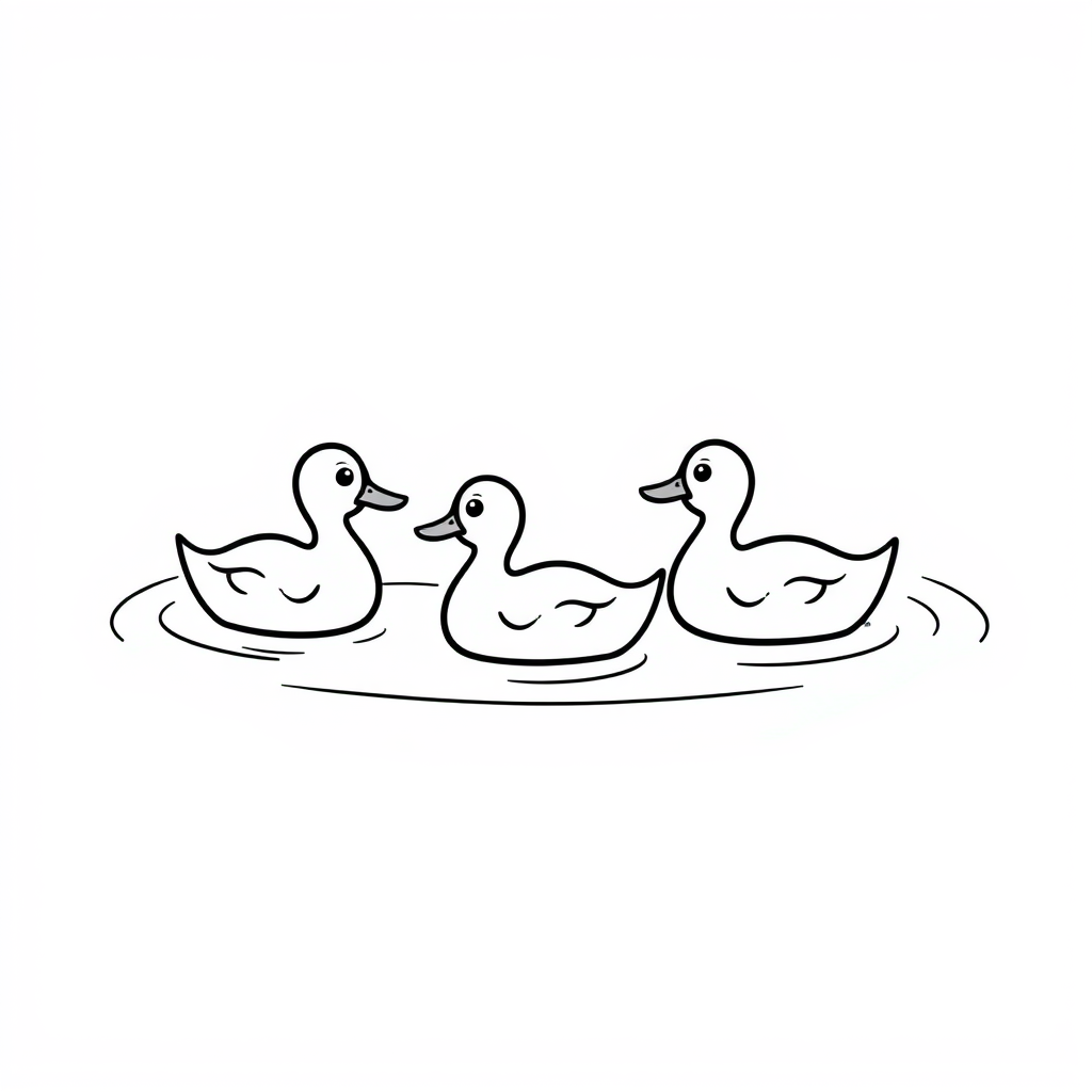 Eendje-vriendjes Kleurplaat