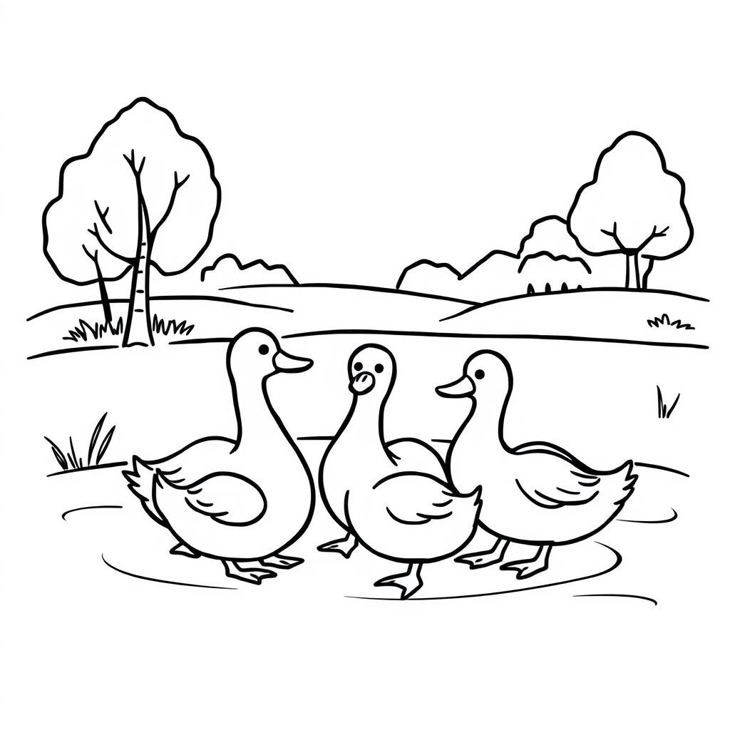 Eenden Kleurplaat