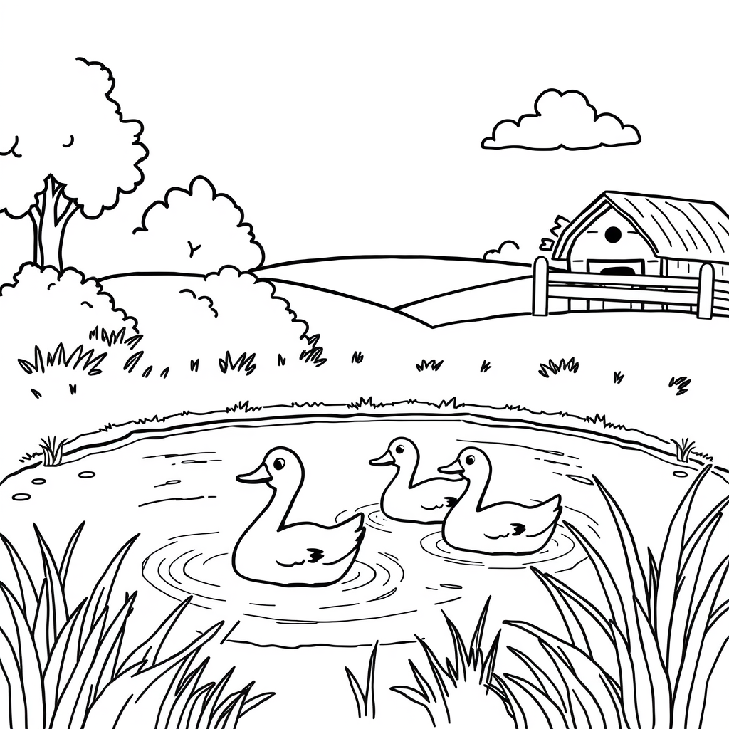 Eendjes Kleurplaat