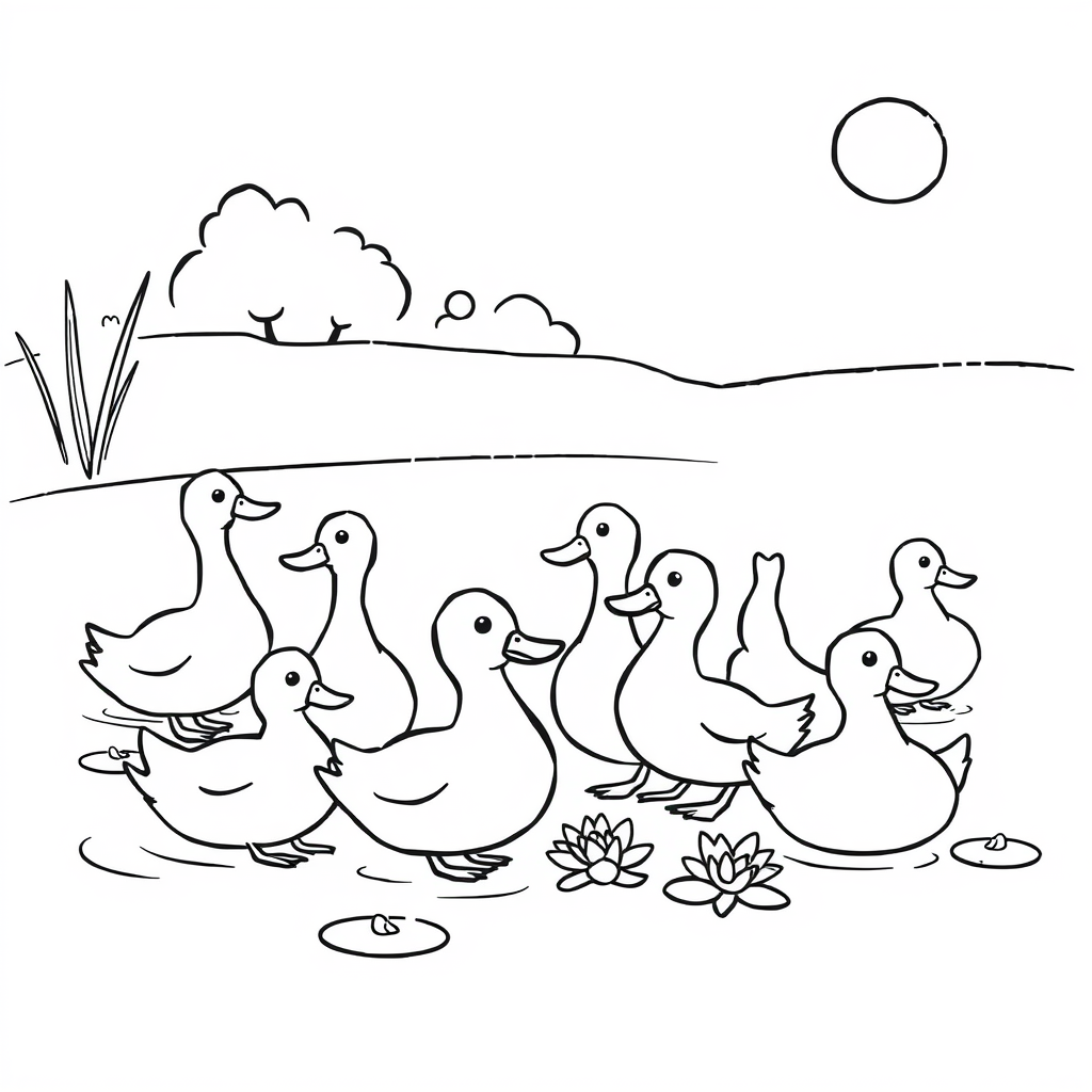 Eendjes Kleurplaat