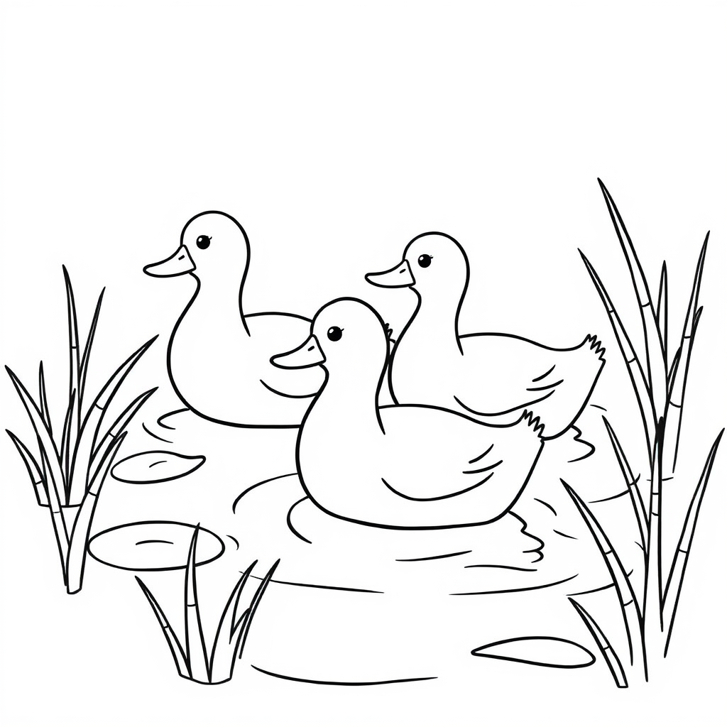 Eendjes Kleurplaat