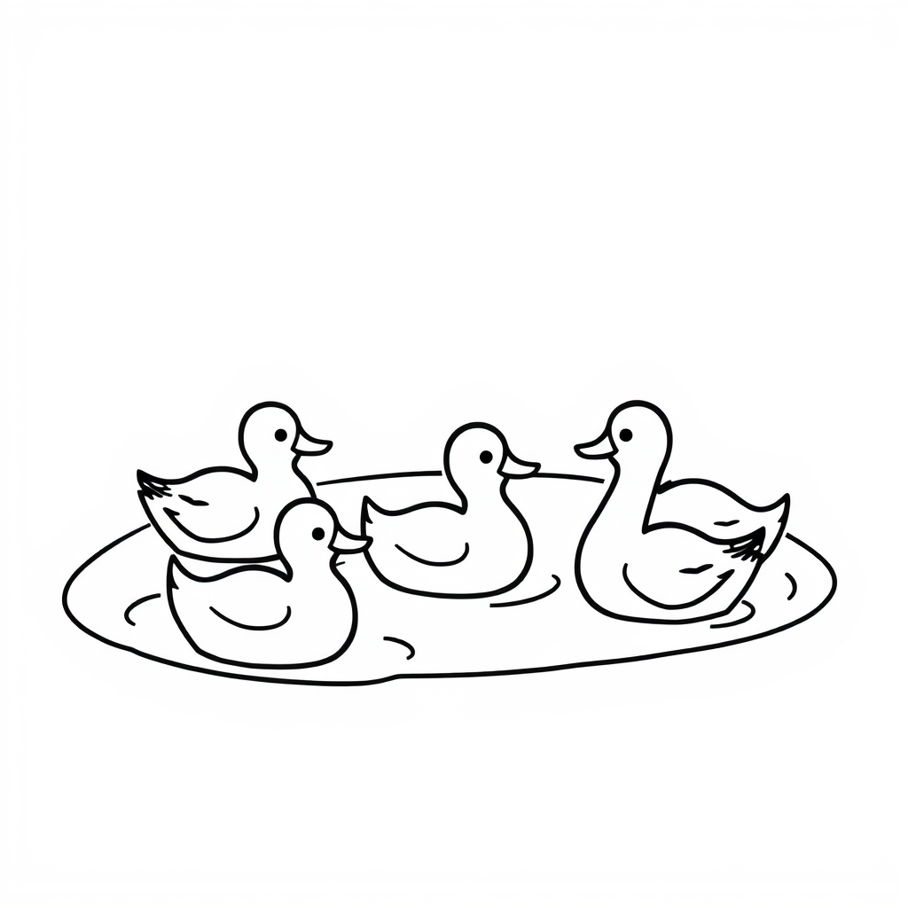 Eendjes Kleurplaat