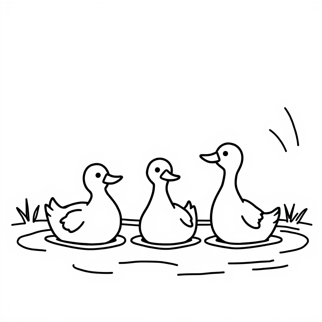 Eendjes Kleurplaat