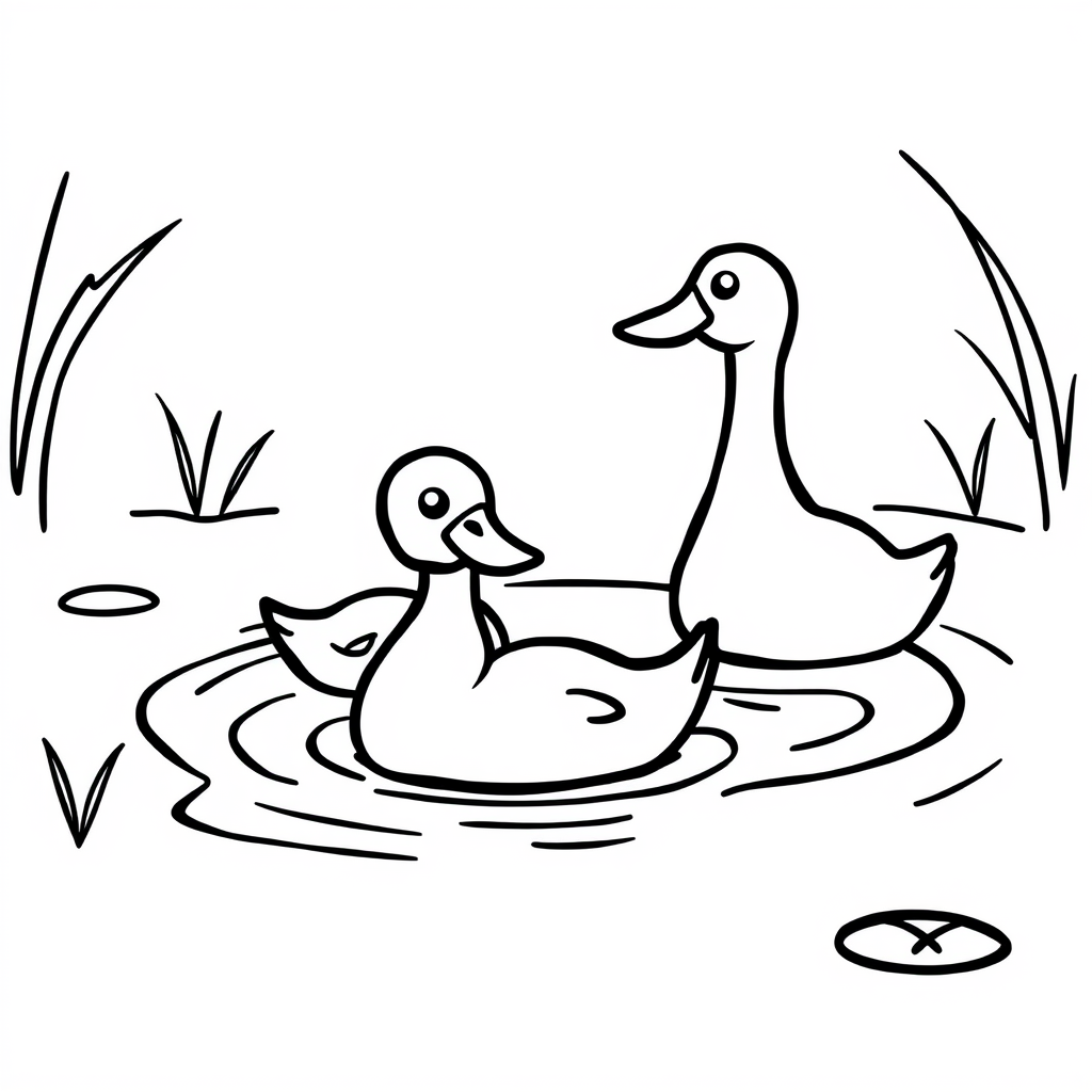 Eendjes Kleurplaat