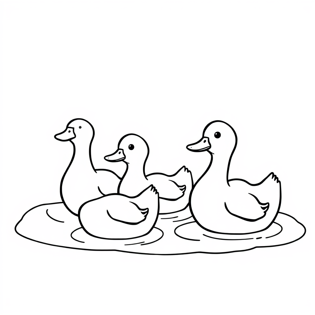 Eenden op avontuur Kleurplaat