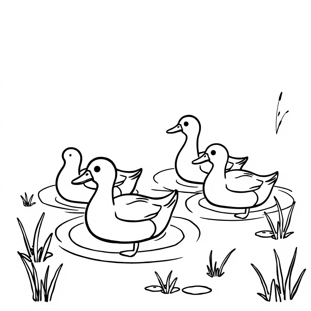 Eendjes Kleurplaat