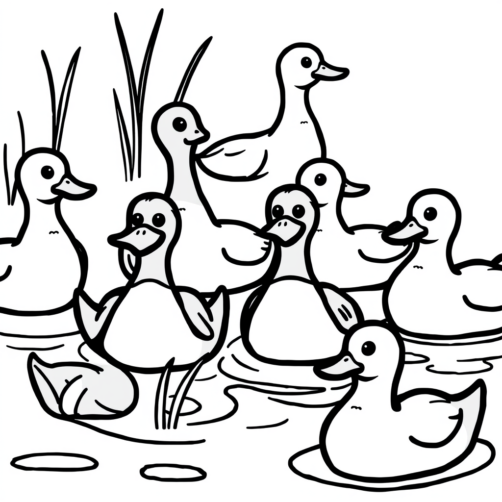 Eendjes Kleurplaat