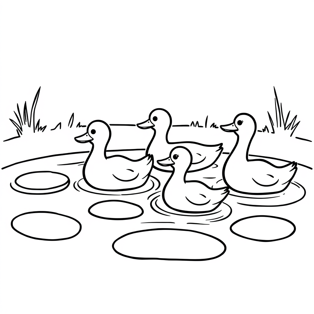 Eendjes Kleurplaat
