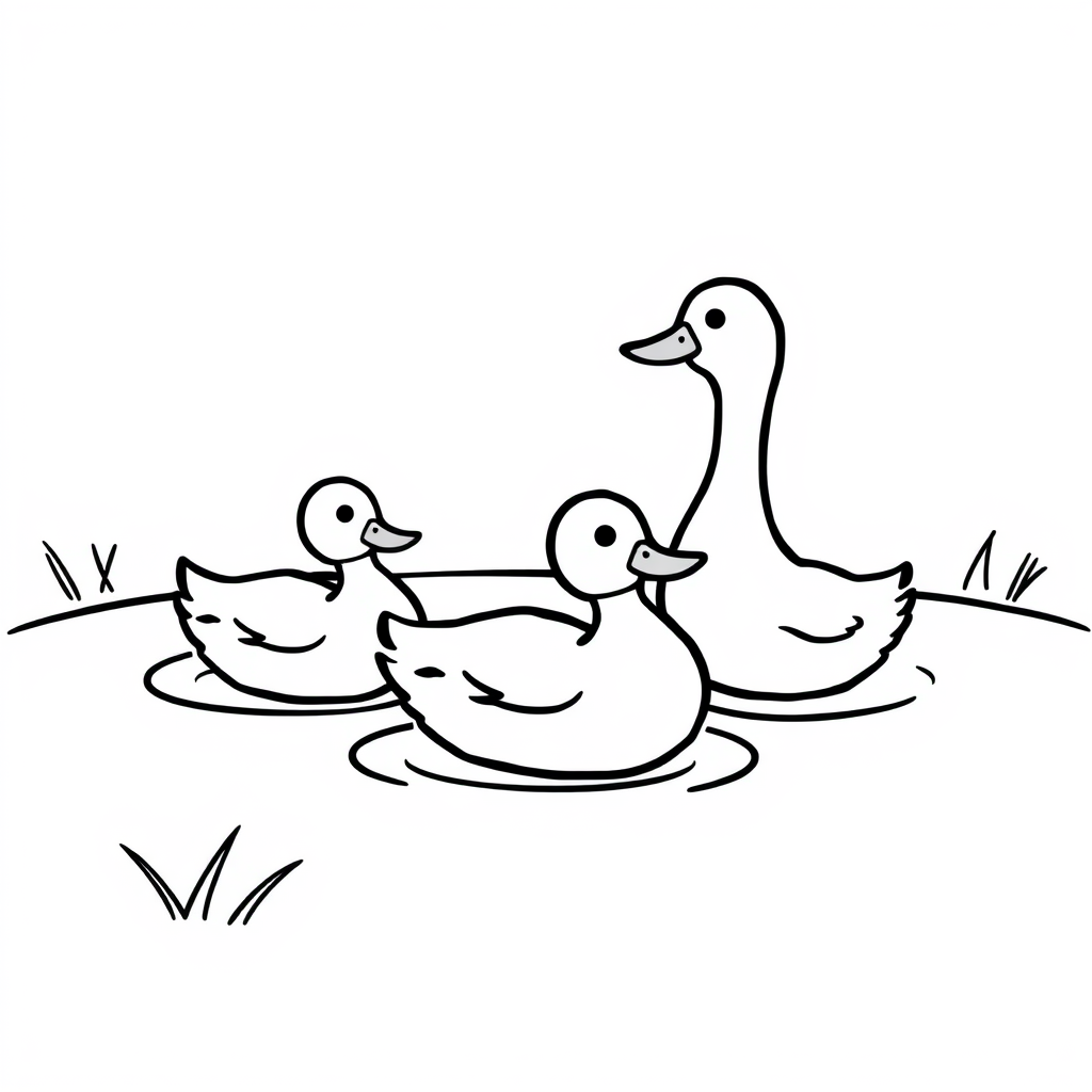 Eendjes Kleurplaat