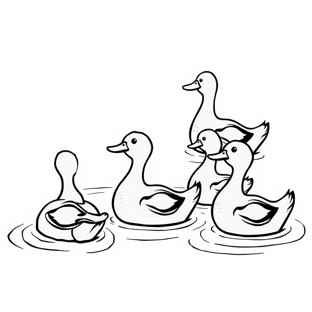 Eendjes Kleurplaat
