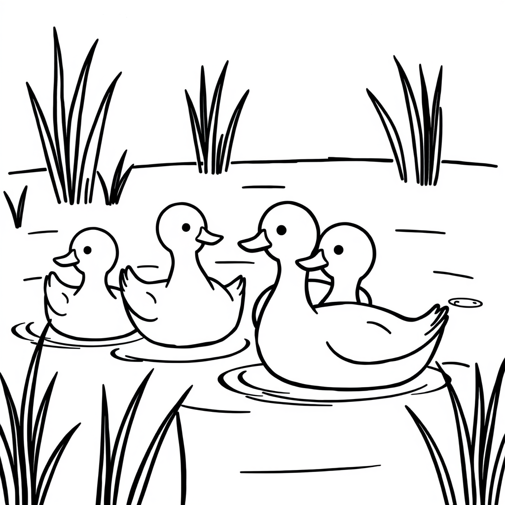 Eendjes Kleurplaat