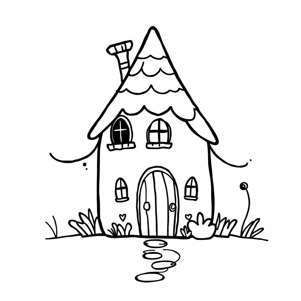 Feeënhuisjes Kleurplaat