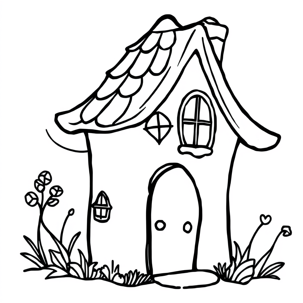Feeënhuisjes Kleurplaat
