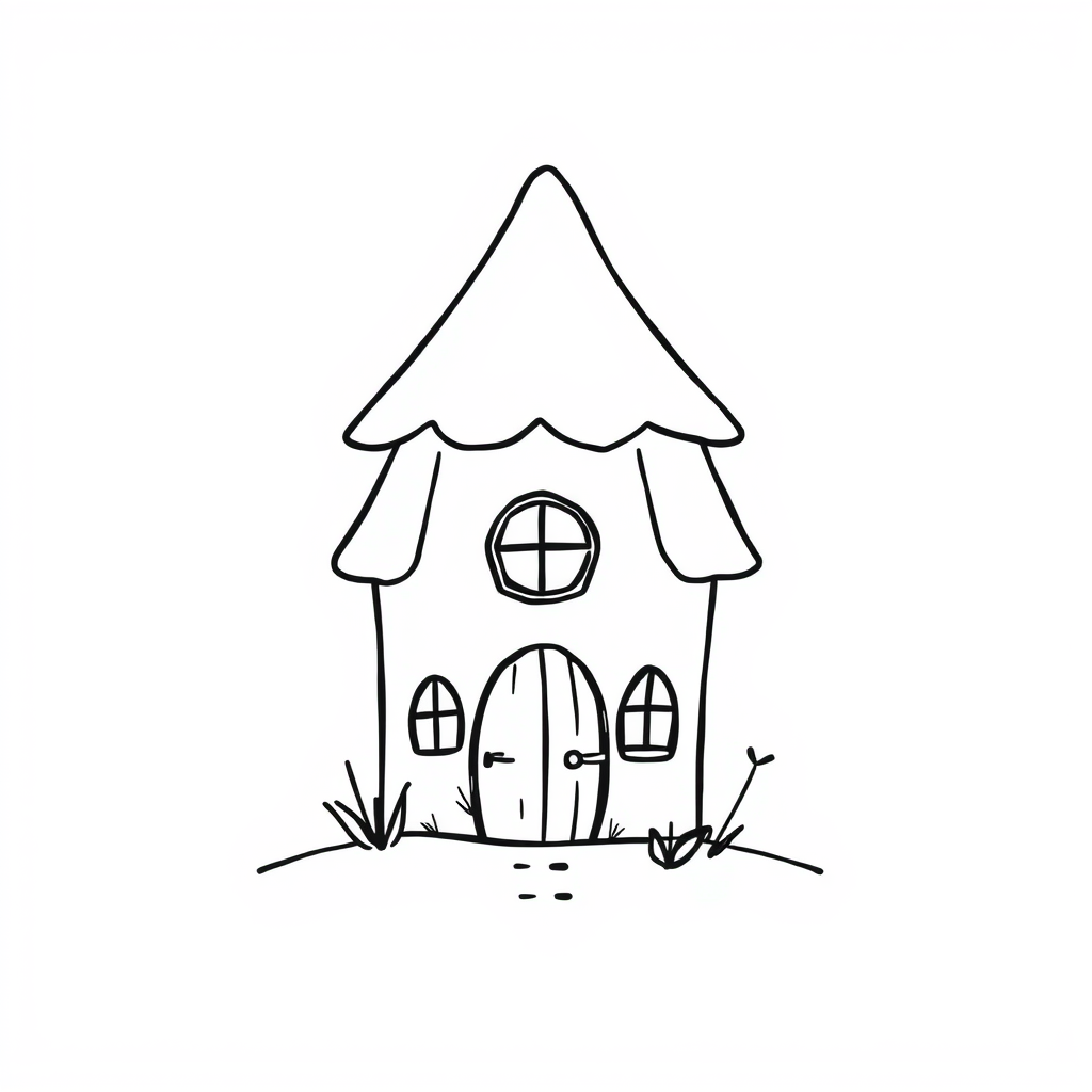 Feeënhuisjes Kleurplaat
