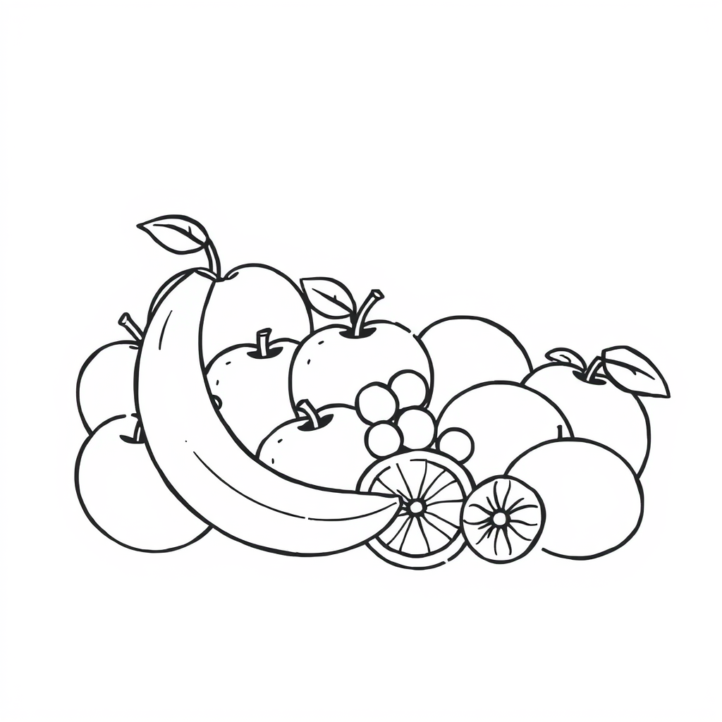 Fruitfeestje Kleurplaat