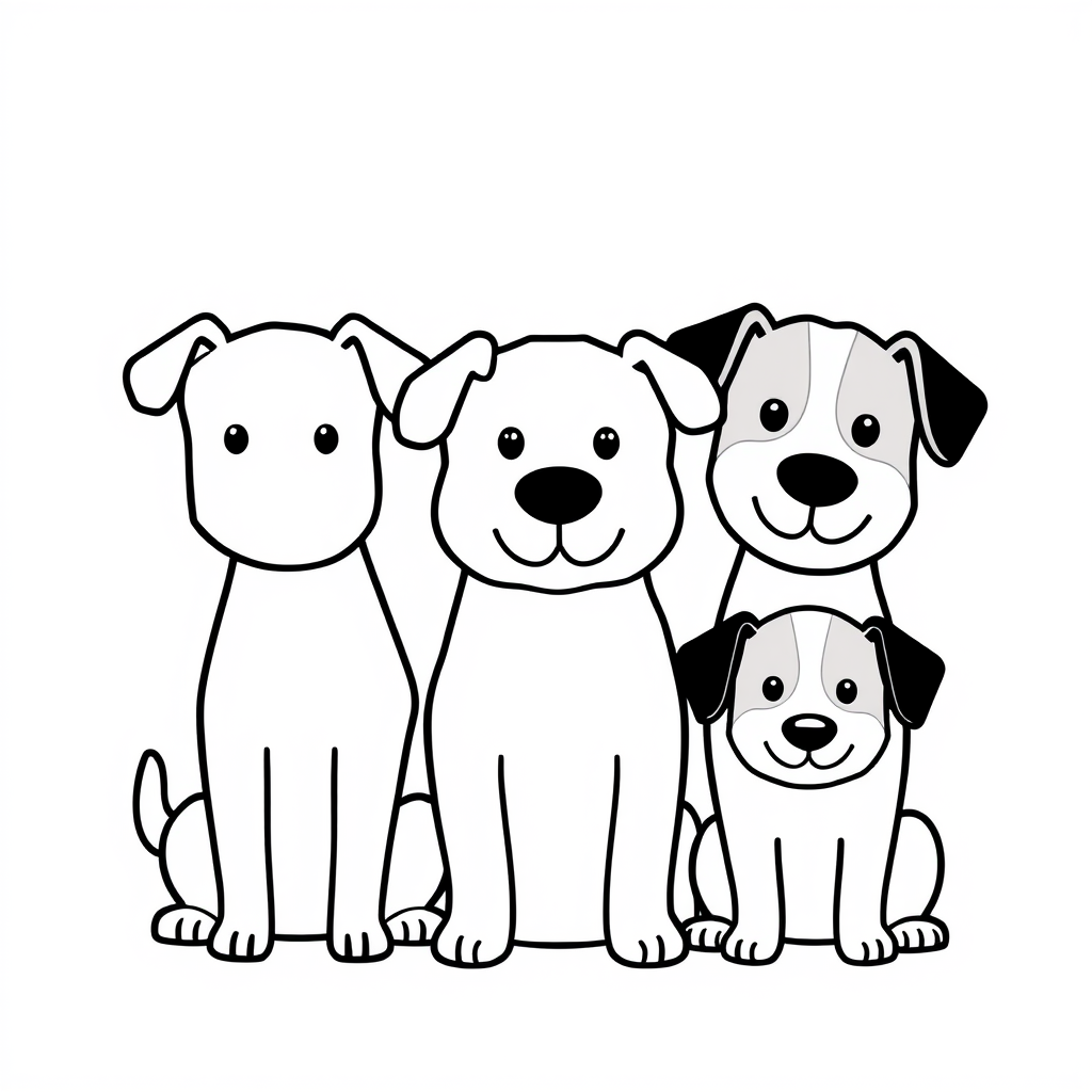 Honden Vriendjes Kleurplaat