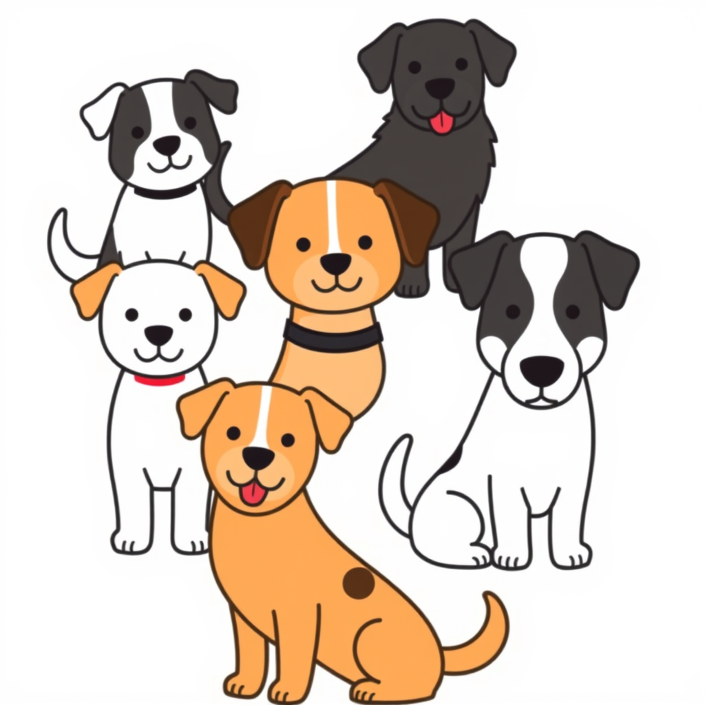Honden Vriendjes Kleurplaat