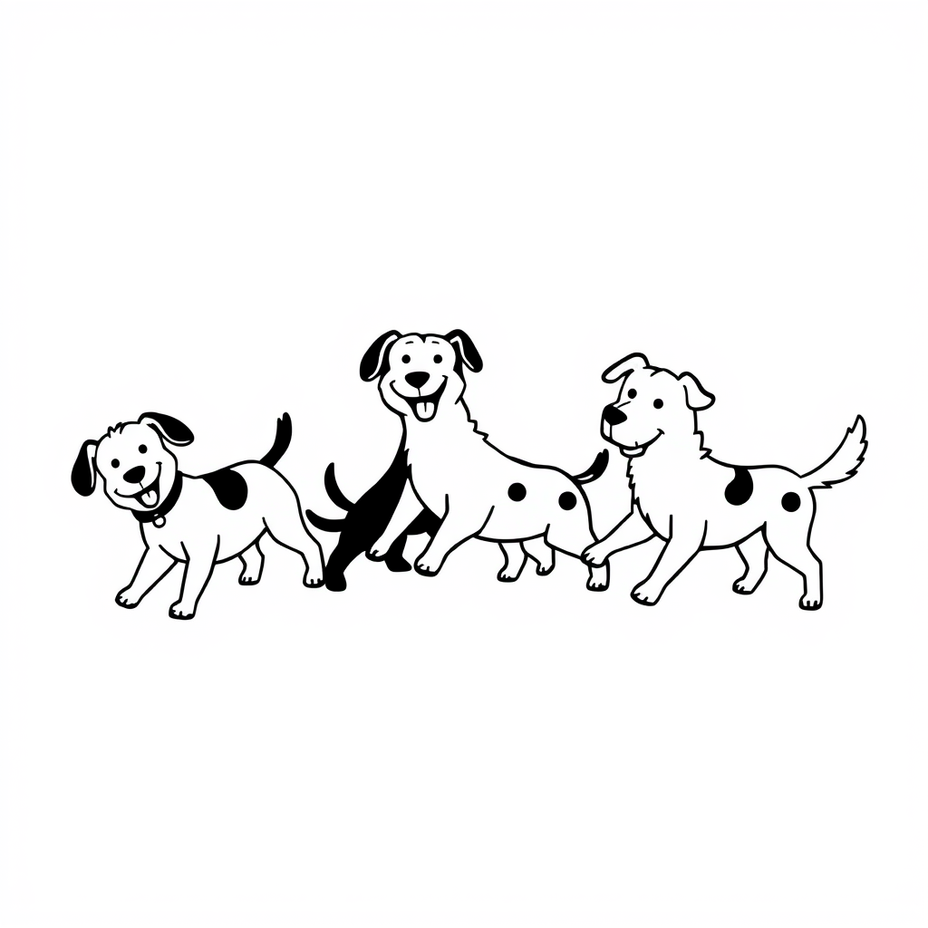 Honden Vriendjes Kleurplaat