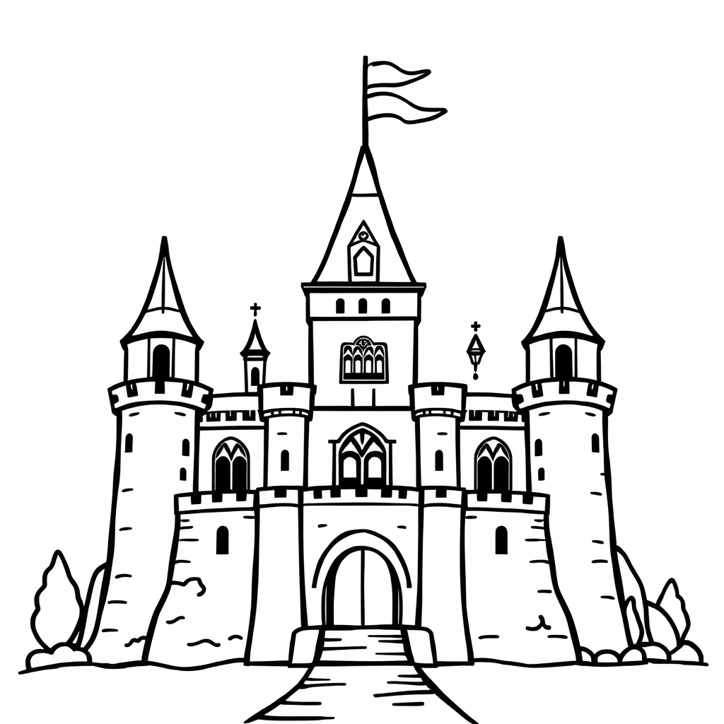 Dagboek van een Ridder: Kasteel Kleurplaat