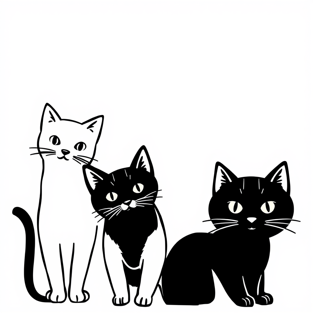 Mijn Kattenvriendjes Kleurplaat