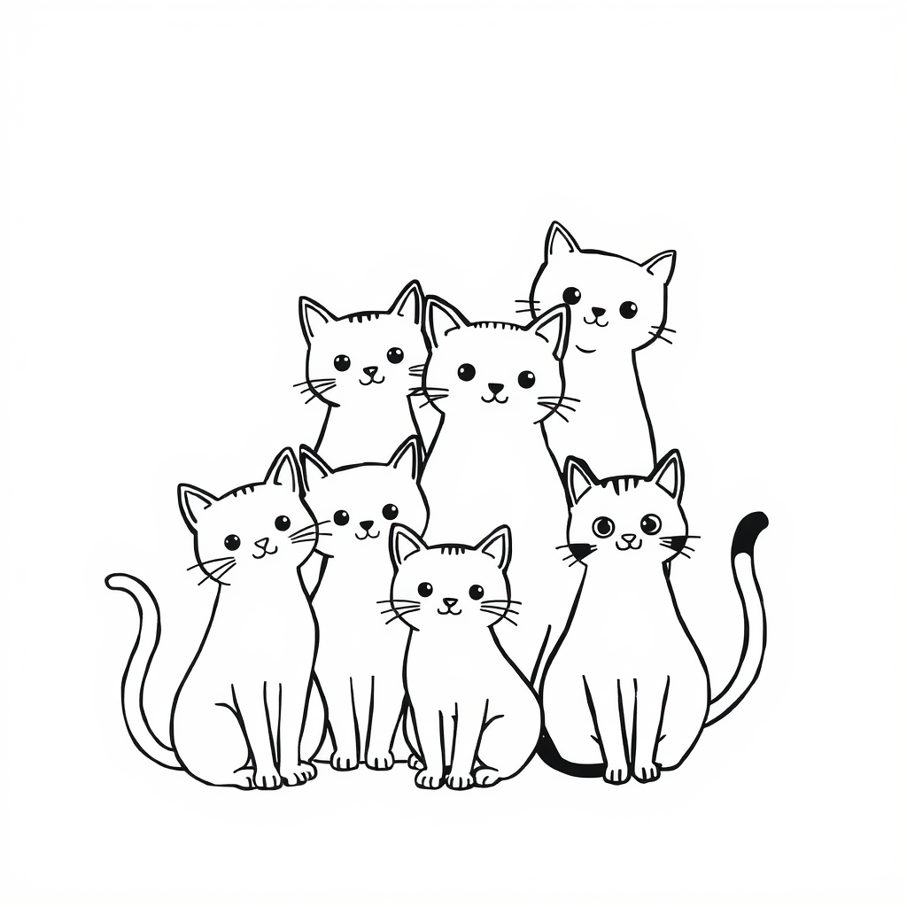 Kattenkinderen Kleurplaat