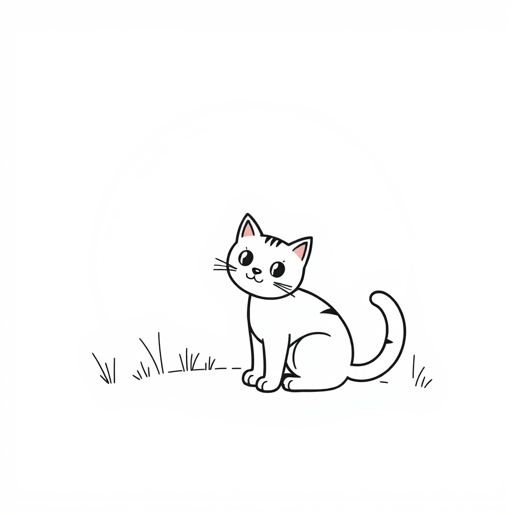 Kattenkleurplaat: Vriendjes van de huiskat