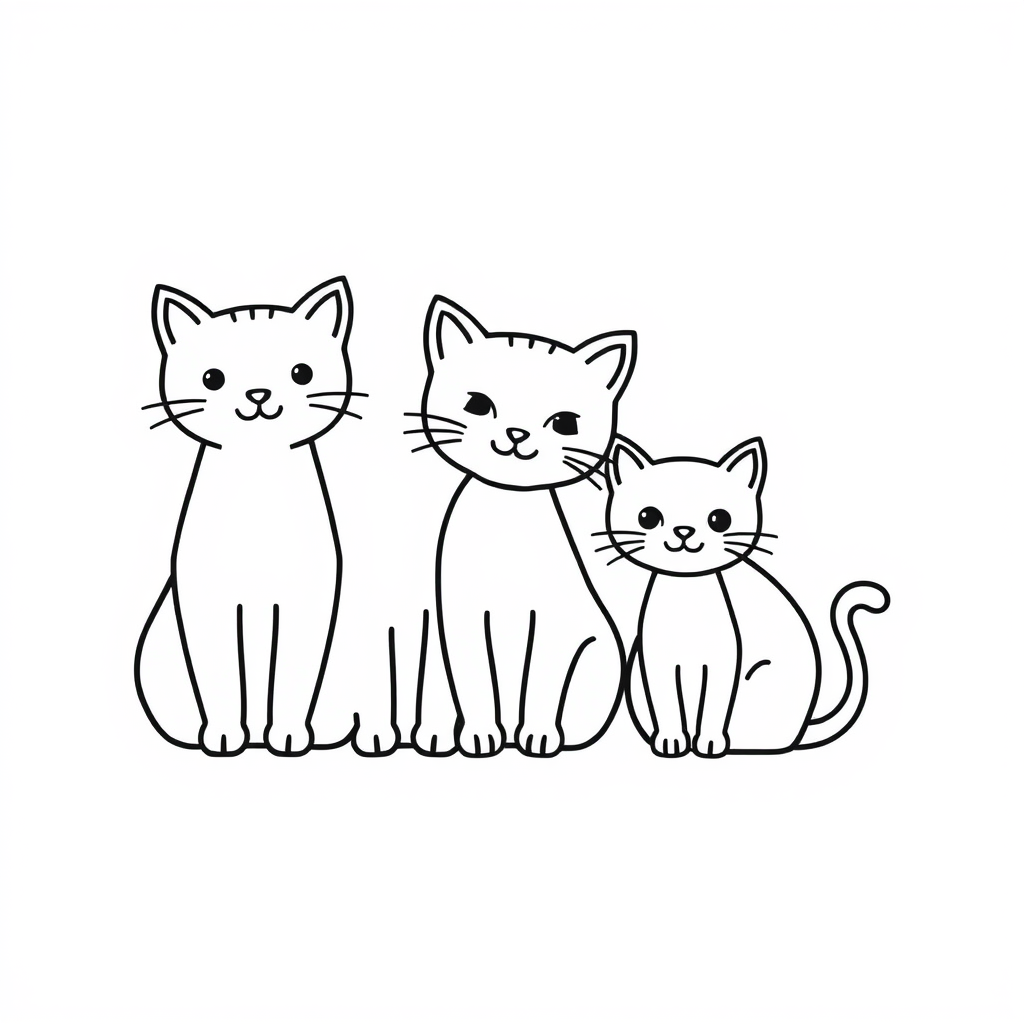 Kattenvriendjes Kleurplaat