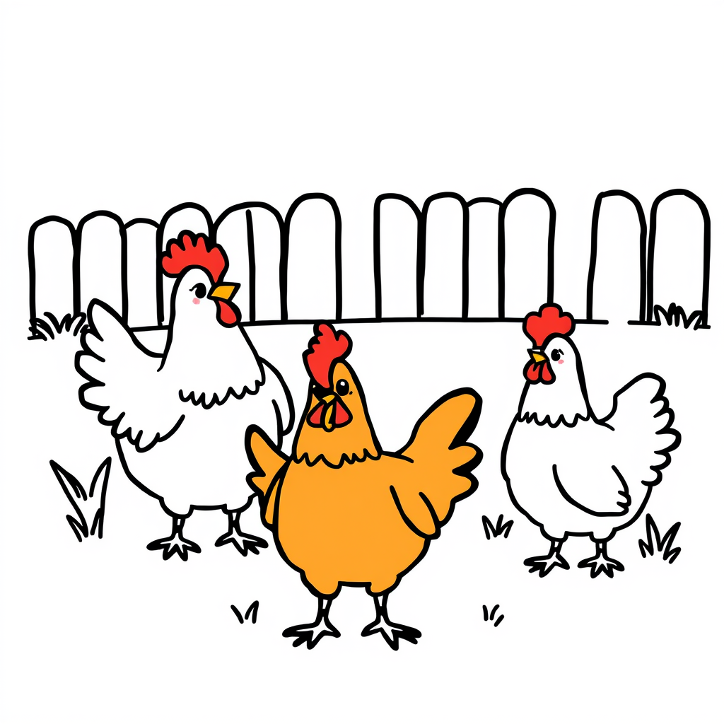 Kippenkleurplaat