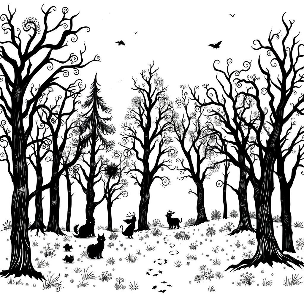 Magische Bossen Kleurplaat